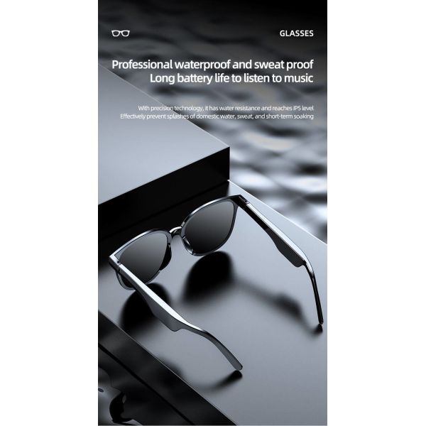 Handsfree smart sunglasses built in double speakers touch control for outside sport