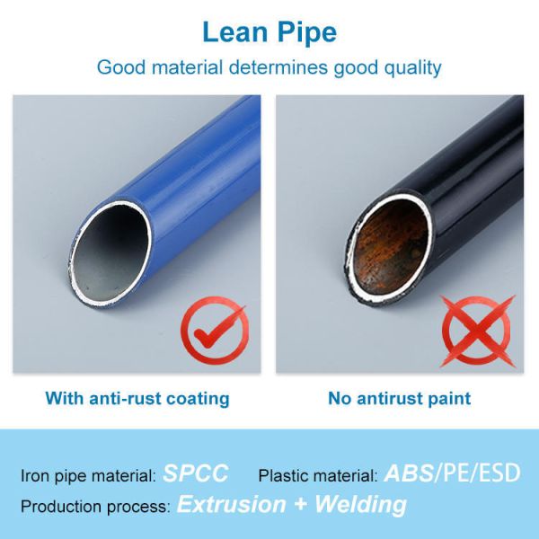 OD 28mm PE Coated Lean Pipe For Rack And Lean Pipe Systems