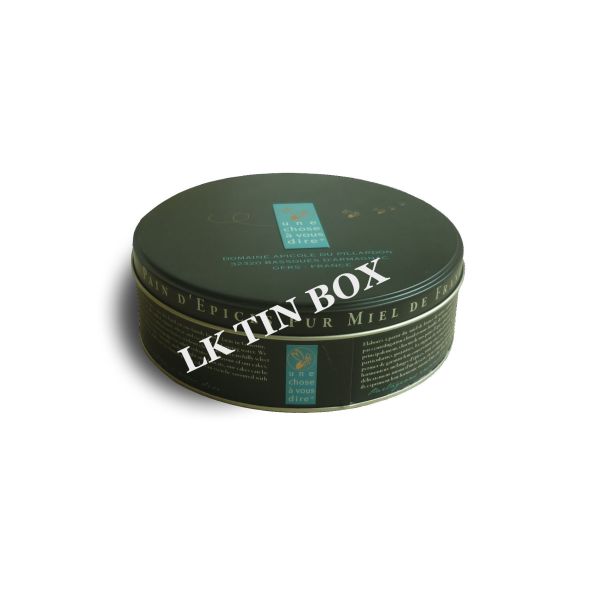 Luxury Biscuit Round Biscuit Tin With Lid Printed Stackable , Metal Tin Container