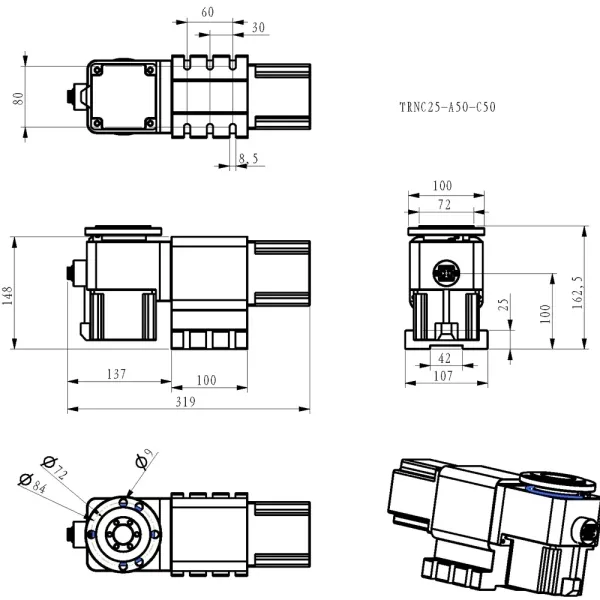 CNC Rotary 4th Axis Tailstock Dividing Index Head
