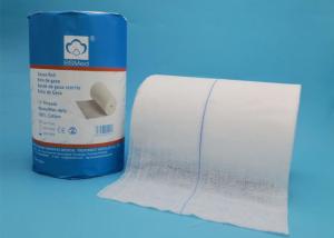 Quality Pure White Color Medical Cotton Gauze 25m / 50m Size For Wound Dressing for sale