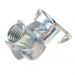 China M5 Thread Carbon Steel Tee Nuts For Furniture Insert Lock 4 Prongs on sale