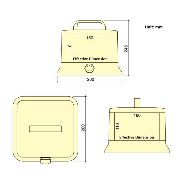 Syntax MZ8 Temporary Power Distribution Box IP67 Plastic 32A 260*260*245mm