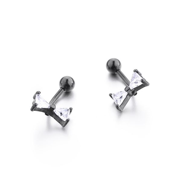 Internally Thread Prong Set CZ Belly Button Ring Dangle Body Piercing Jewelry Titanium