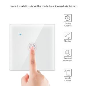 China Tempered Glass Panel Smart Wifi Light Switch EU/UK/US 1/2/3 Gang Tuya Touch With Alexa Google on sale