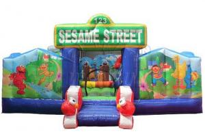 China Sesame Street Inflatable Bounce House , Commercial Inflatable Bouncer on sale