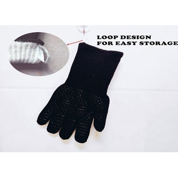 High Temperature Heat Resistant Oven Gloves With Fingers Customized Logo