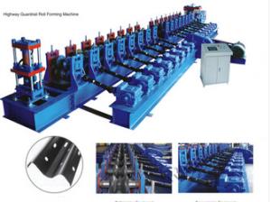 China 7 Rollers Leveling Expressway Guardrail Roll Forming Machine For Crash Barrier on sale
