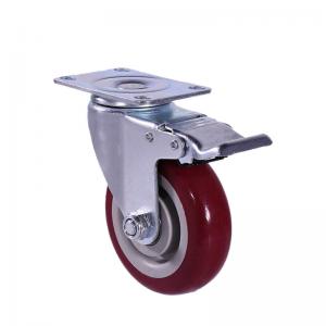 China 3 inch 4 inch 5 inch Red PVC Industry Medium Duty Caster Wheels on sale