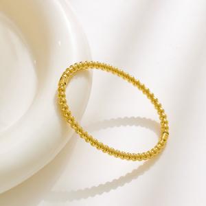 China Party Gold Bead Bracelet 14K Gold Plated Bead Ball Bracelet Stretchable Fashion on sale