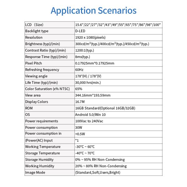 450cd/m2 CCC 21.5" Floor Standing Digital Signage