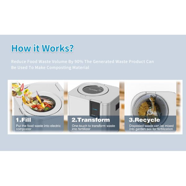 4.5L Big Capacity Home Food Waste Composter With Activated Carbon Filter