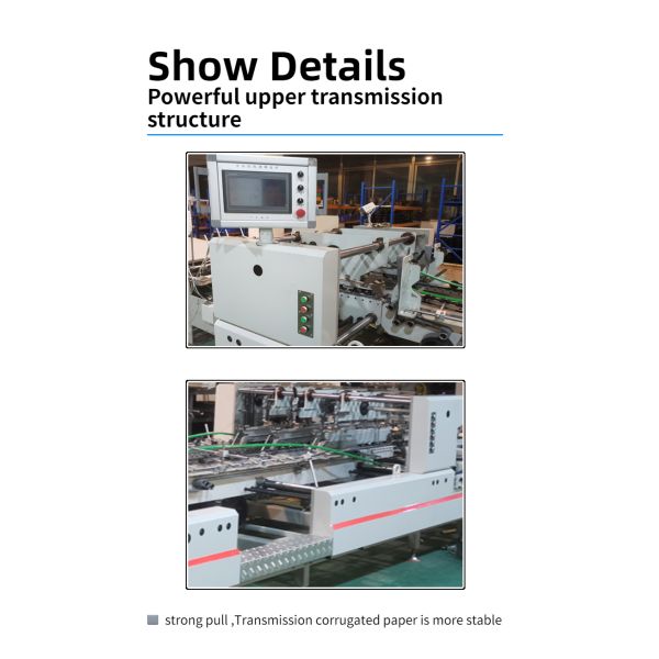Voltage 380v CQT-1300 Corrugated Three Layer Flute Box Automatic Folder Gluer Machine