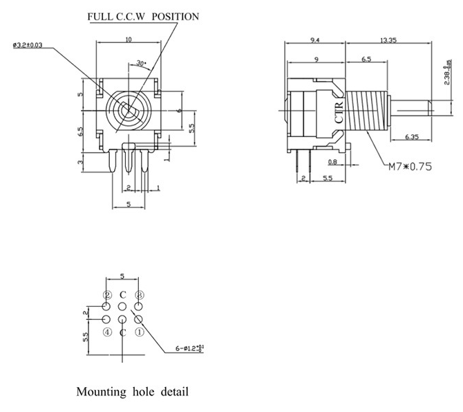 Medical Equipment Carbon Composition Potentiometer Absolute Encoder