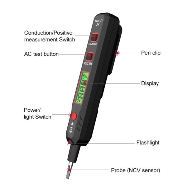 Buy HABOTEST Voltage Detector HT89 AC 300V Sensitive Induction Tester Pen Backlight AC Voltage Tester Sound Light Alarm LCD Display at wholesale prices