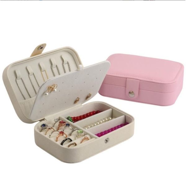 Custom Logo Luxury Jewelry Packaging Box PU Leather Flocking Storage Case Gift Box for Jewelry Necklace Ring