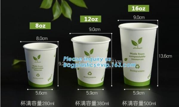 disposable printed ice cream plastic cup/cold drink cup,White/Black CPLA Biodegradable Cup Lid,100% Biodegradable Pla Co