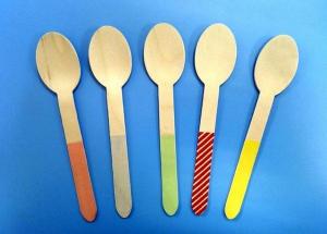 China Disposable Mini Wooden Knife Fork Spoon , Personalized Wooden Ice Cream Spoons Biodegradable on sale