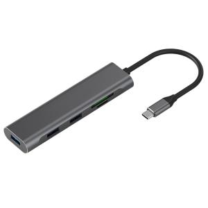 Quality Multi Functional 5 In 1 Usb Type C Hub sd Tf Slots adapter for Laptop Aluminum Splitter Usb 3.0 Card Reader Adapter Type for sale