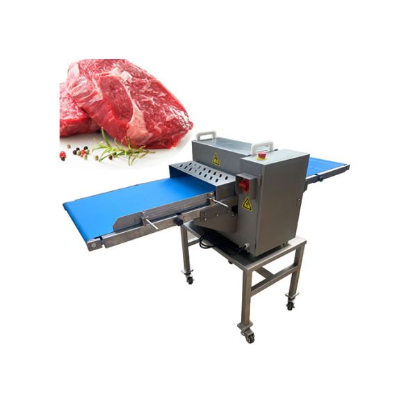 TJ-309D Customized 500 Width Conveyor Belt Fresh Meat Slicer With Double Blades For Slicing Meat Without Damage
