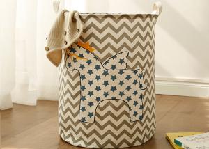 China Foldable washing laundry clothes basket toy storage bag large box customized blue wooden horse star on sale