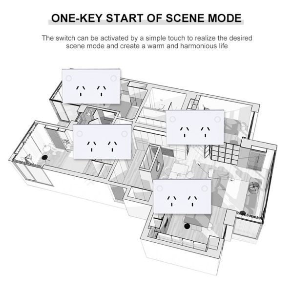 Smart Home SAA Certificate Australia Standard Home Wall Touch Switch Powerpoint Au Double Electric Socket
