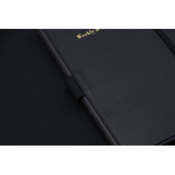 Undated A5 Business Planner Notebook , Leather Weekly Monthly Planner Round Corner