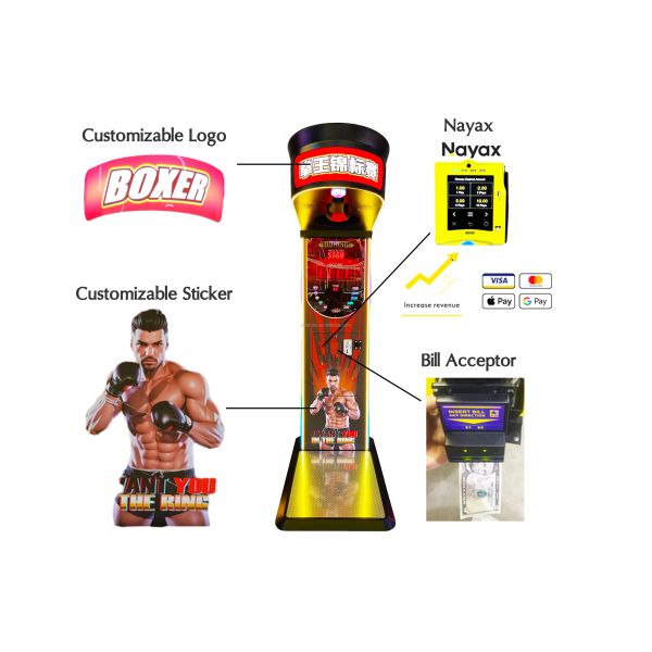 Coin Operated Electronic Sport Punch Amp Kick Boxing Arcade Game Machine Fashionable For Eye-catching Display