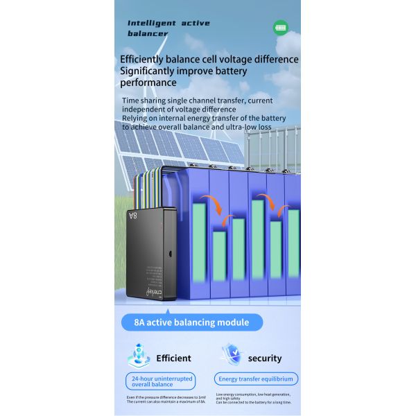 Enerkey 2S-24S 8A Smart Active Balancer 48v Smart Battery Equalizer For RV Energy Storage