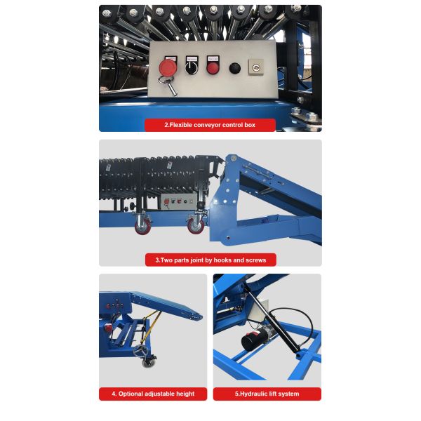 20ft and 40ft Container Automatic And Expandable truck loading conveyor